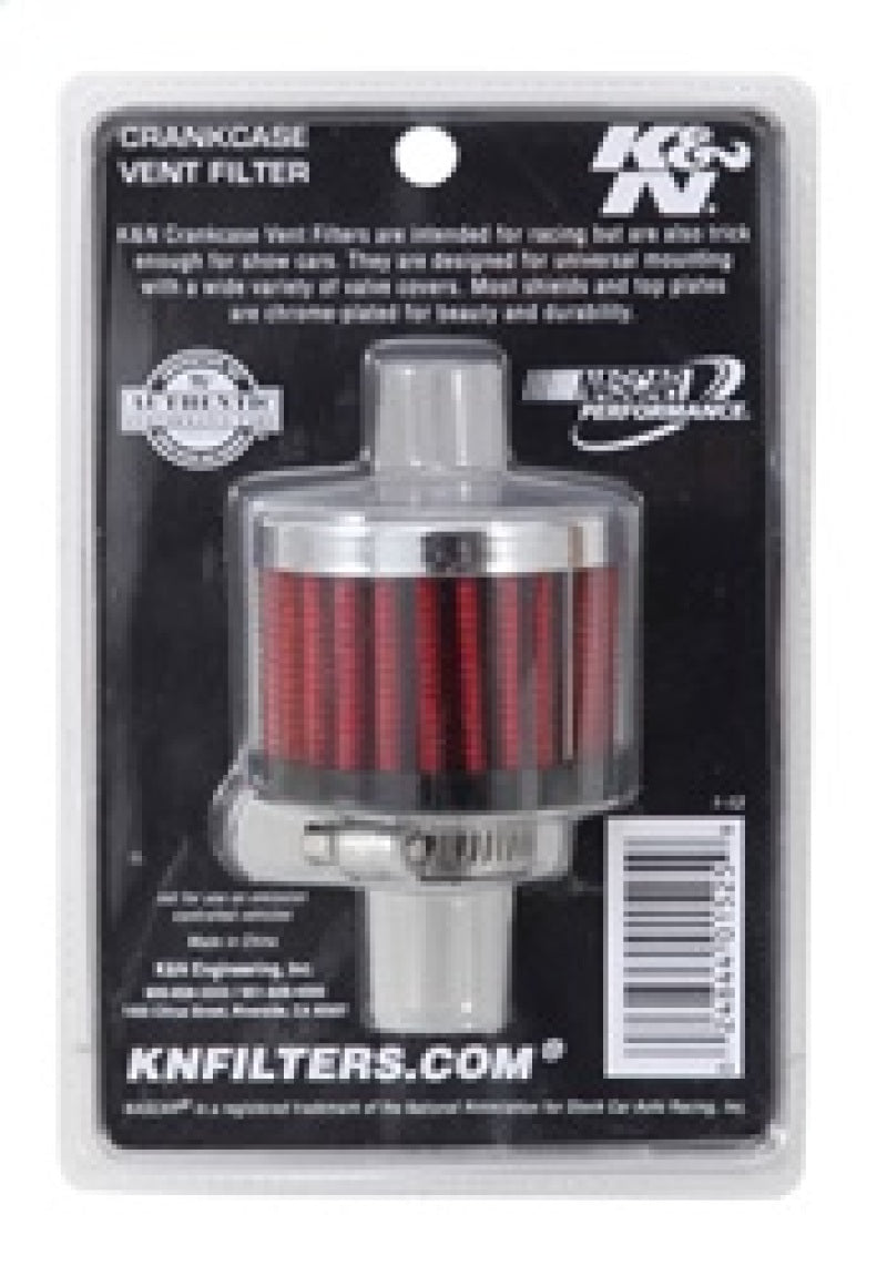 K&N 0.625 inch ID 2 inch OD 1.5 inch H Clamp On Crankcase Vent Filter-thumbmail-14