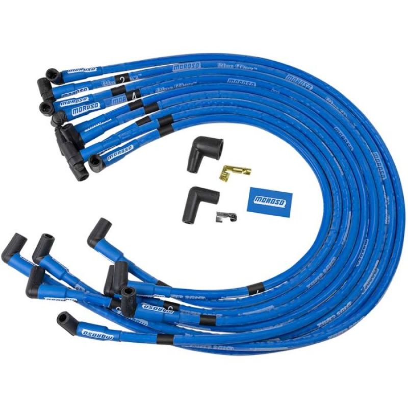 Moroso Chevrolet Big Block Ignition Wire Set - Blue Max - Spiral Core - Sleeved - HEI - 90 Degree-thumbmail-1