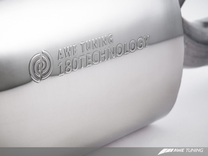 AWE Tuning Audi B8 A4 Touring Edition Exhaust - Single Side Diamond Black Tips-thumbmail-5