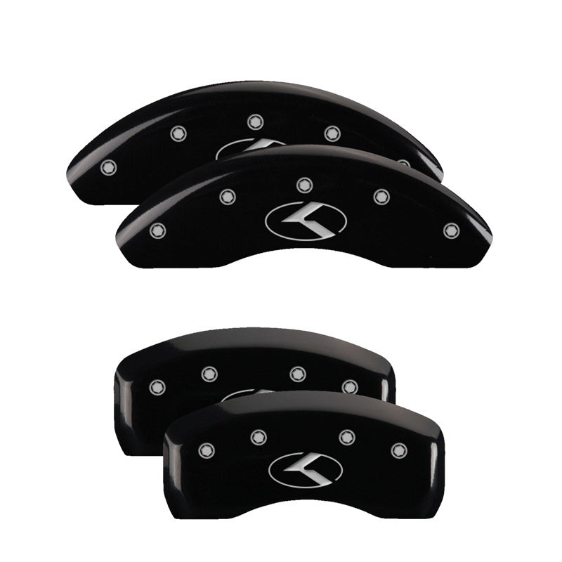MGP 4 Caliper Covers Engraved Front & Rear Circle K/Kia Black Finish Silver Char 2013 Kia Optima-thumbmail-3