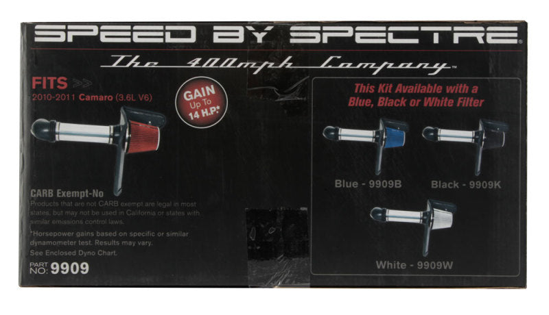 Spectre 10-11 Chevy Camaro V6-3.6L F/I Air Intake Kit - Clear Anodized w/Red Filter-thumbmail-11