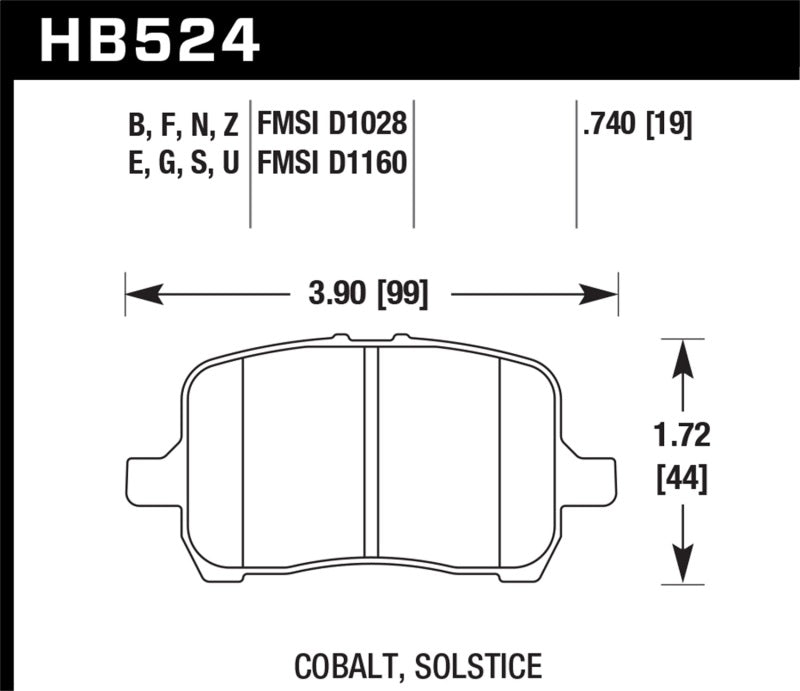 Hawk 05-07 Cobalt SS / 08-09 HHR / 04+ Malibu / 07A+ G5 GT / 06+ G6 / HPS Street Front Brake Pads-thumbmail-8