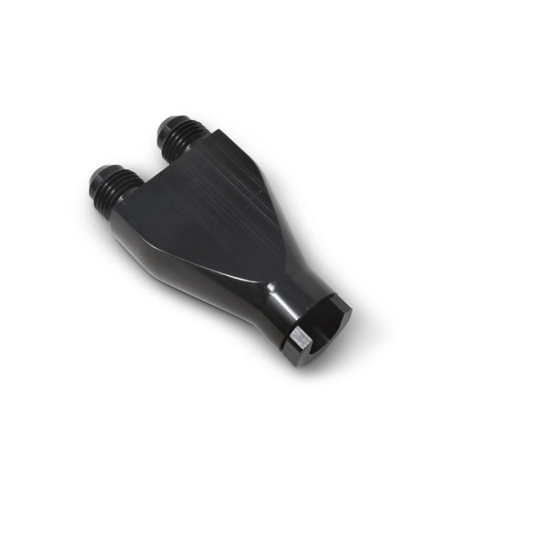 Russell Performance Billet Y-Block Adapter 3/8in SAE Qick Disconnect (2) -6AN Male Flare Black-thumbmail-8