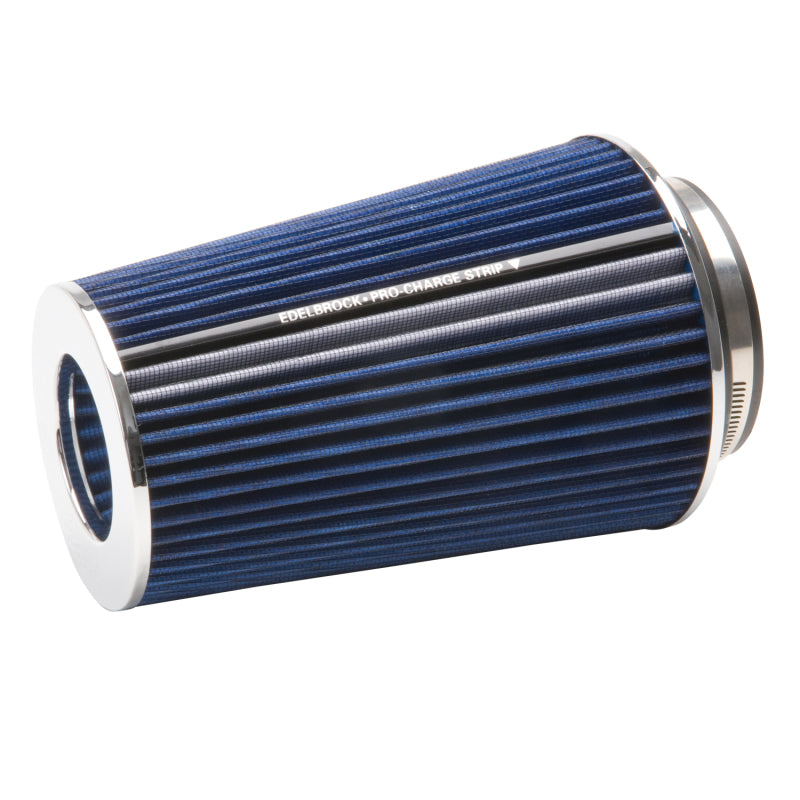 Edelbrock Air Filter Pro-Flo Series Conical 10In Tall Blue/Chrome-thumbmail-2