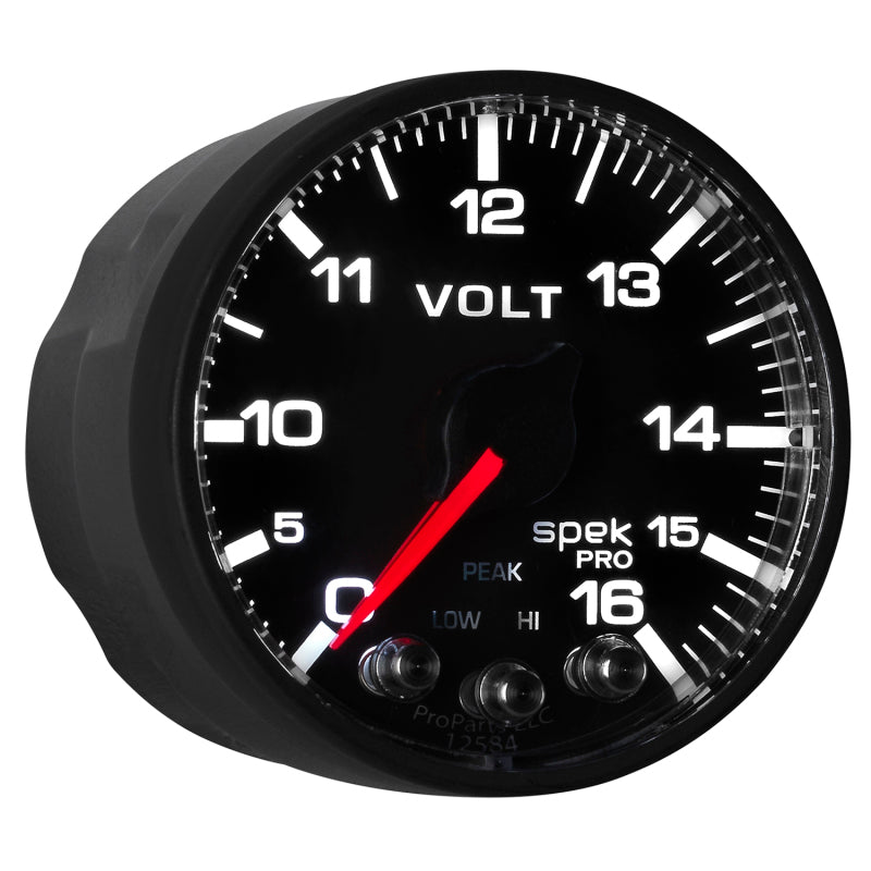 AutoMeter Gauge Voltmeter 2-1/16in. 16V Stepper Motor W/Peak & Warn Blk/Blk Spek-Pro-thumbmail-7