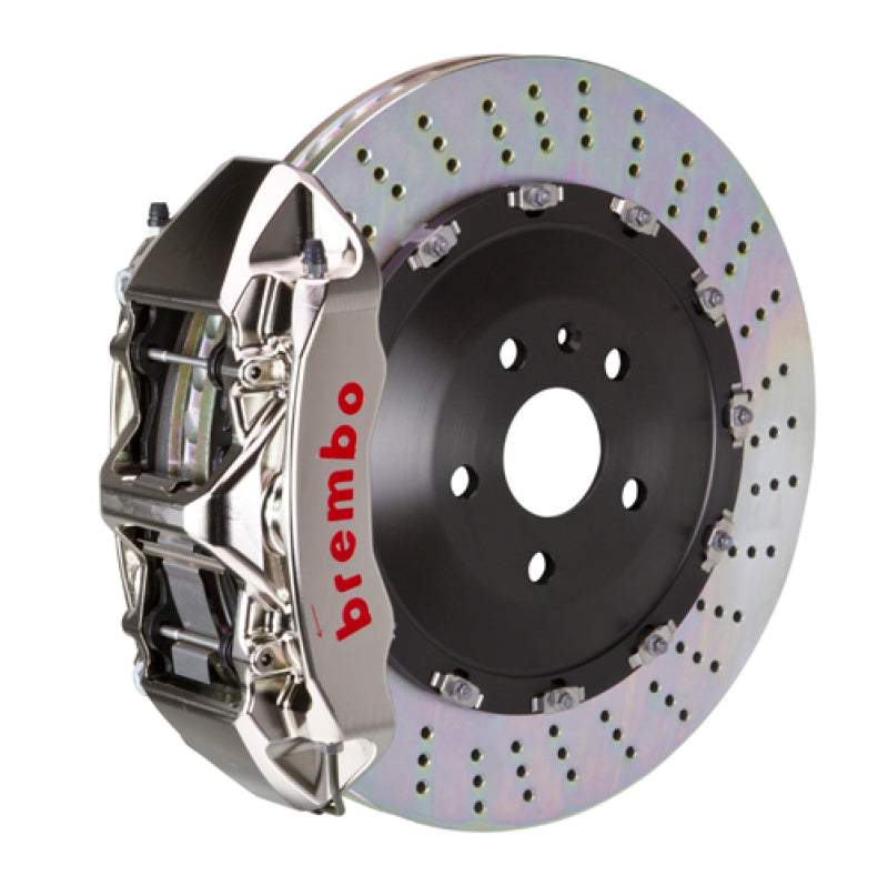 Brembo 08-09 F430 Scuderia Front GTR BBK 6 Piston Billet405x34 2pc Rotor Drilled- Nickel Plated-thumbmail-1