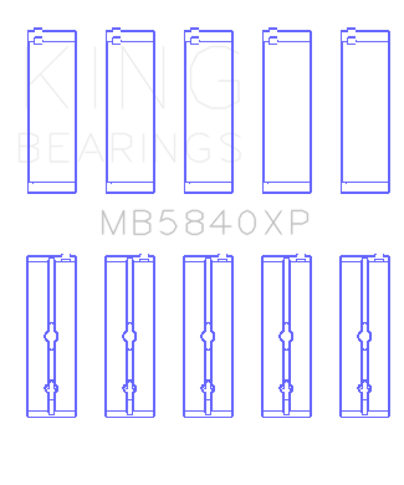 King Chrysler / Dodge Gen 3 Hemi 5.7L/6.1L/6.4L (Size STDX) Crankshaft Main Bearing Set (Set of 5)-thumbmail-2