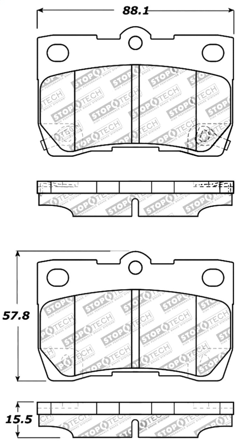 StopTech Performance 06 Lexus GS300/430 / 07-08 GS350 / 06-08 IS250/350 Rear Brake Pads-thumbmail-7