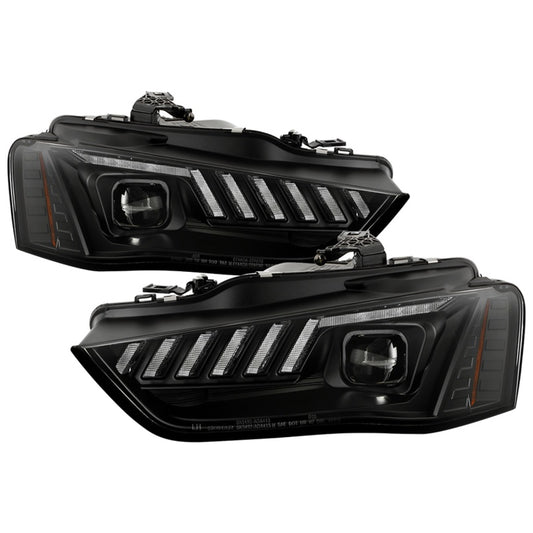 Spyder 13-16 Audi A4/S4 Halogen Model Only Projector Headlights - Black PRO-YD-AA413HALSI-BK
