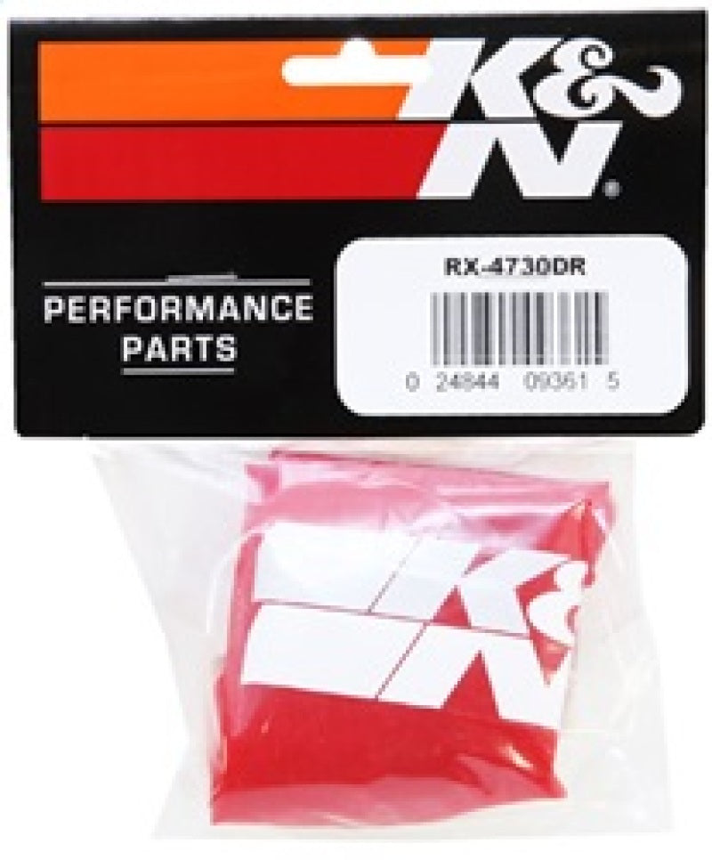 K&N Drycharger Air Filter Wrap Red 6in Base ID x 5in Top ID x 6.5in Height-thumbmail-3