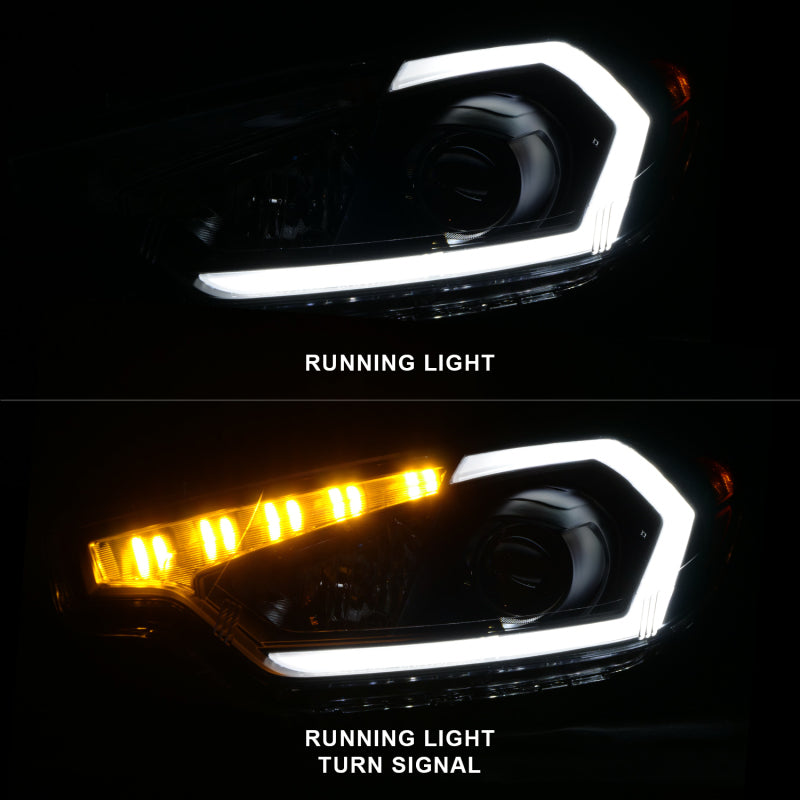 ANZO 2014-2016 Kia Forte Projector Headlights w/ Light Bar Black Housing w/ DRL-thumbmail-7
