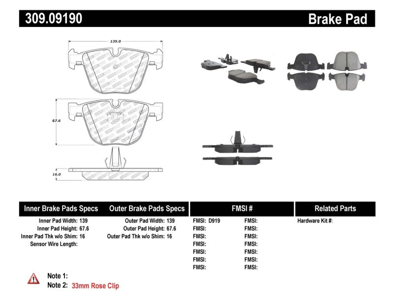 StopTech Performance 06-09 BMW M5 E60 / 07-09 M6 E63/E63 Rear Brake Pads-thumbmail-2