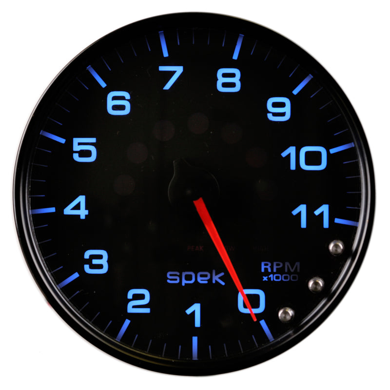 Autometer Spek-Pro Gauge Tachometer 5in 11K Rpm W/Shift Light & Peak Mem Black/Black-thumbmail-2