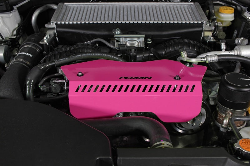 Perrin 2022+ Subaru WRX Pulley Cover - Hyper Pink-thumbmail-6