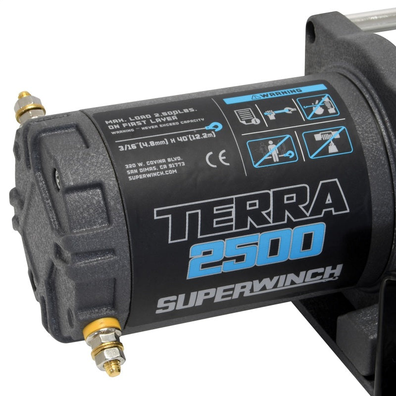 Superwinch 2500 LBS 12V DC 3/16in x 40ft Steel Rope Terra 2500 Winch - Gray Wrinkle-thumbmail-10