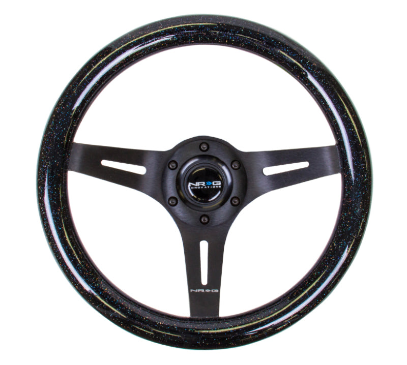 NRG Classic Wood Grain Steering Wheel (310mm) Black Sparkle w/Blk 3-Spoke Center-thumbmail-4