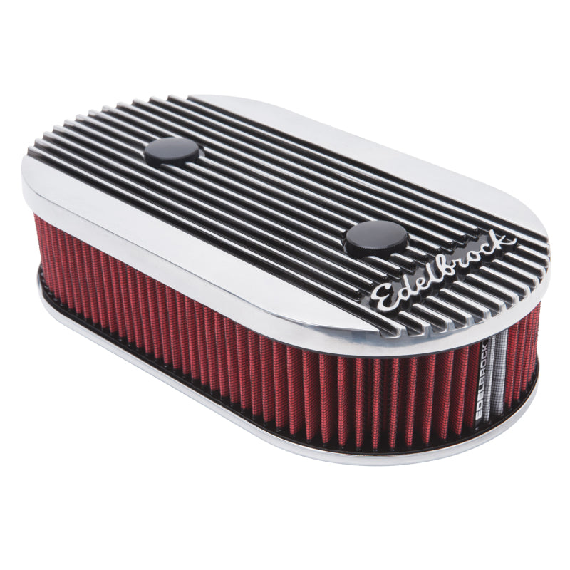 Edelbrock Air Cleaner Elite II Oval Dual-Quad Carbs 2 5In Red Element Polished-thumbmail-11