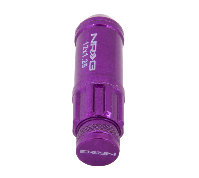 NRG 700 Series M12 X 1.25 Steel Lug Nut w/Dust Cap Cover Set 21 Pc w/Locks & Lock Socket - Purple-thumbmail-9