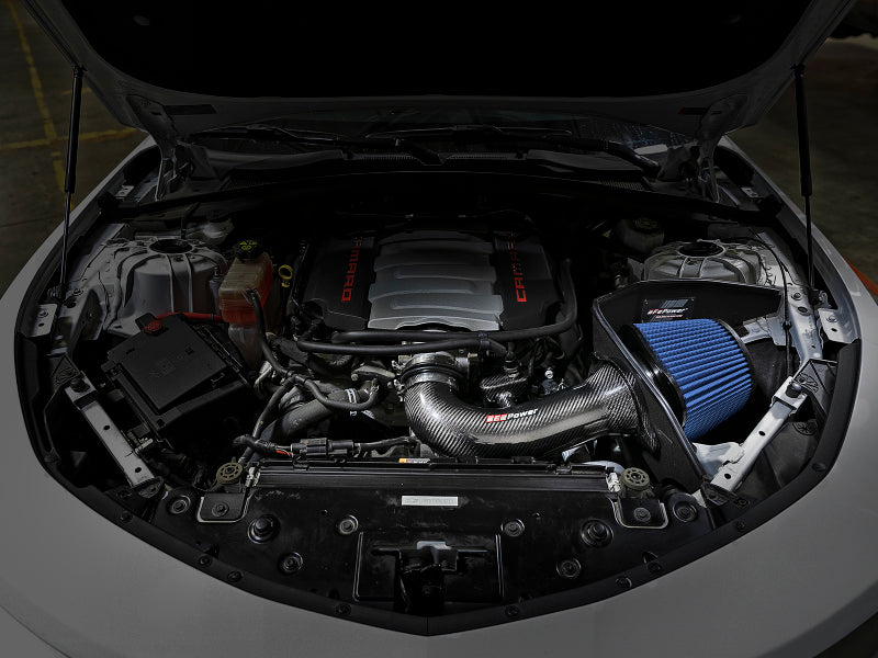 aFe 19-20 GM Trucks 5.3L/6.2L Track Series Carbon Fiber Cold Air Intake System With Pro 5R Filters-thumbmail-4