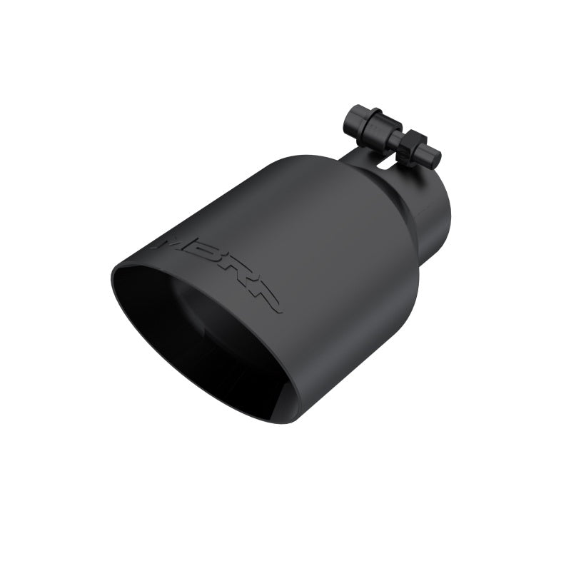 MBRP Universal 4in OD Dual Wall Angled 2.5in Inlet 8in Lgth Exhaust Tip - Black-thumbmail-3