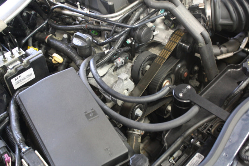 J&L 12-15 Chevrolet Camaro ZL1 6.2L Passenger Side Oil Separator 3.0 - Black Anodized-thumbmail-2