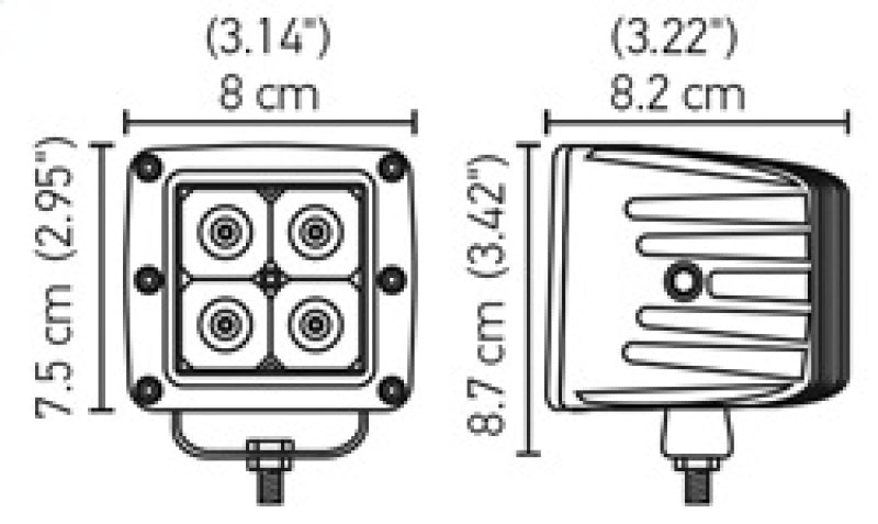 Hella HVF Cube 4 LED Off Road Kit - 3.1in 12W Flood Beam-thumbmail-9
