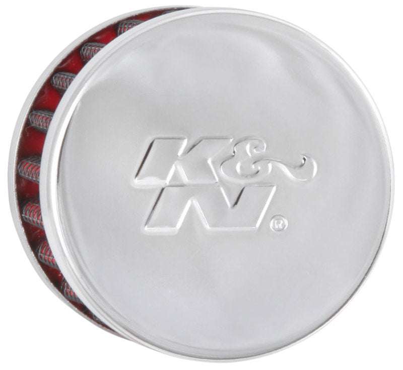 K&N Steel Base Chrome Top Crankcase Vent Filter 1/2in. Vent / 2in. OD / 1-1/2in. Height-thumbmail-3