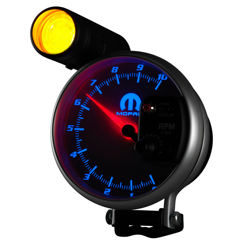 AutoMeter Gauge Tachometer 5in. 10K RPM Pedestal W/ Ext. Shift-Lite White Mopar-thumbmail-3