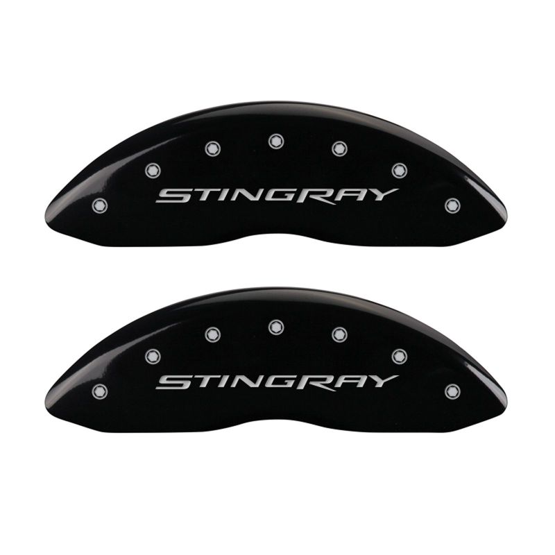 MGP 4 Caliper Covers Engraved Front & Rear Stingray Black finish silver ch-thumbmail-3