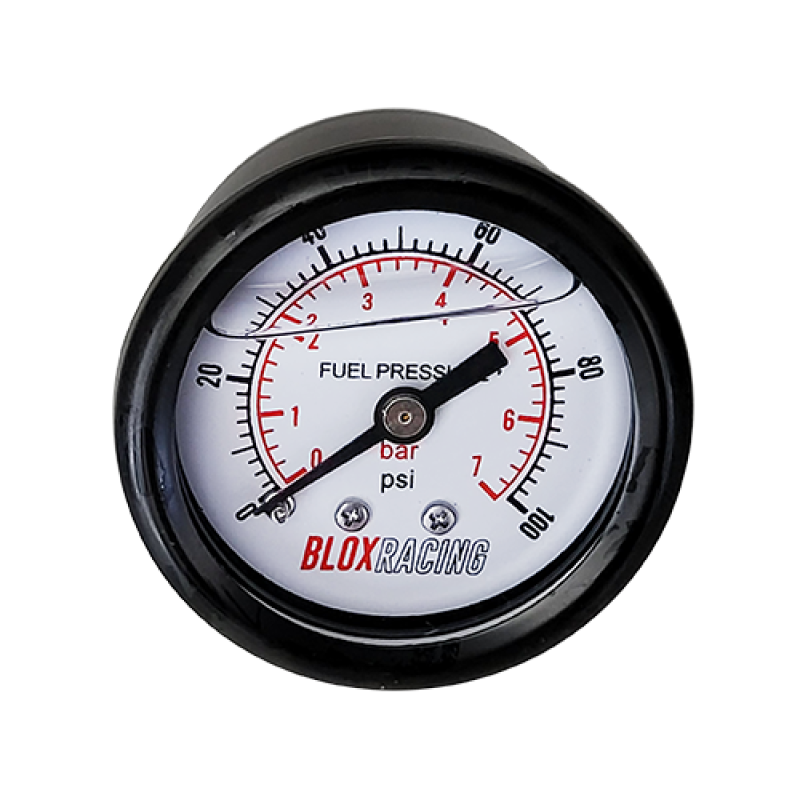 BLOX Racing Liquid-Filled Fuel Pressure Gauge 0-100psi (White Face)-thumbmail-2