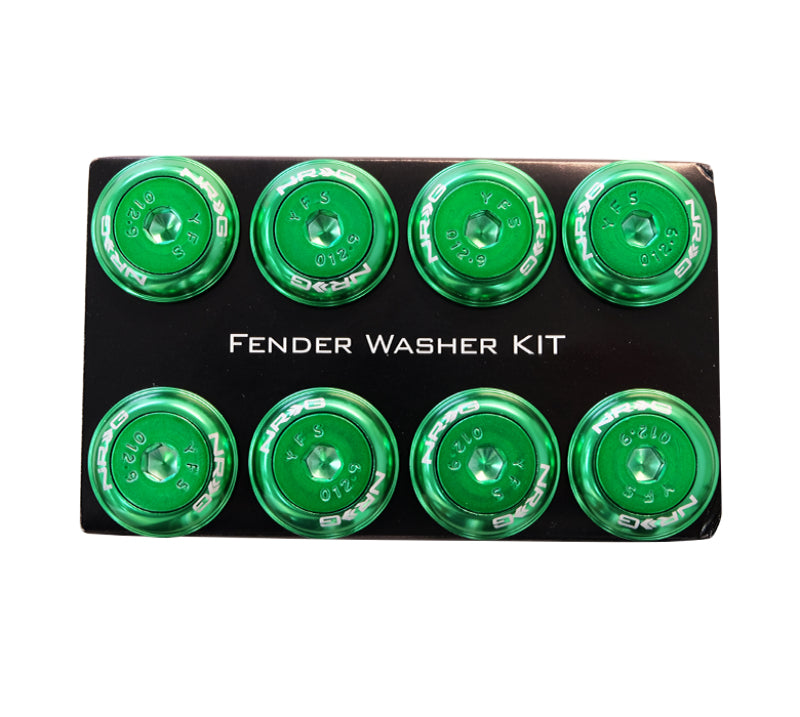 NRG Fender Washer Kit w/Color Matched M8 Bolt Rivets For Plastic (Green) - Set of 8-thumbmail-4