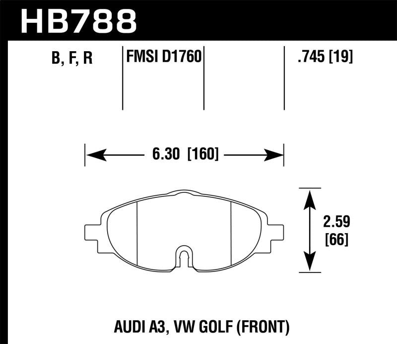 Hawk 15-17 VW Golf / Audi A3/A3 Quattro Front High Performance Brake Pads-thumbmail-4