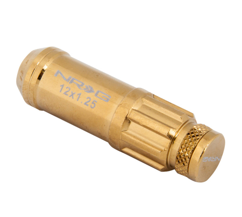 NRG 700 Series M12 X 1.25 Steel Lug Nut w/Dust Cap Cover Set 21 Pc w/Locks & Socket - Chrome Gold-thumbmail-7