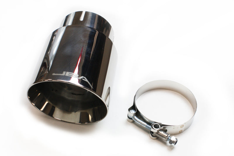 JBA 3in x 4in x 7-5/8in Double Wall Polished Chrome Tip - Clamp On-thumbmail-2