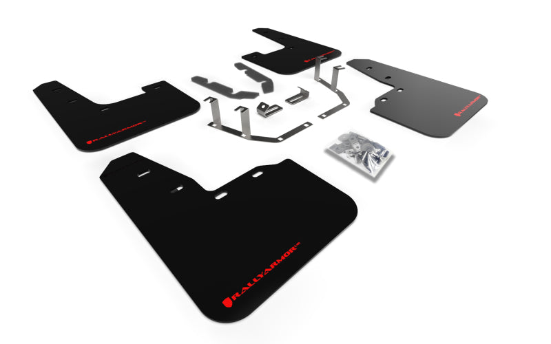 Rally Armor 18-22 Ford Fiesta ST MK8 Black UR Mud Flap w/ Red Logo-thumbmail-6