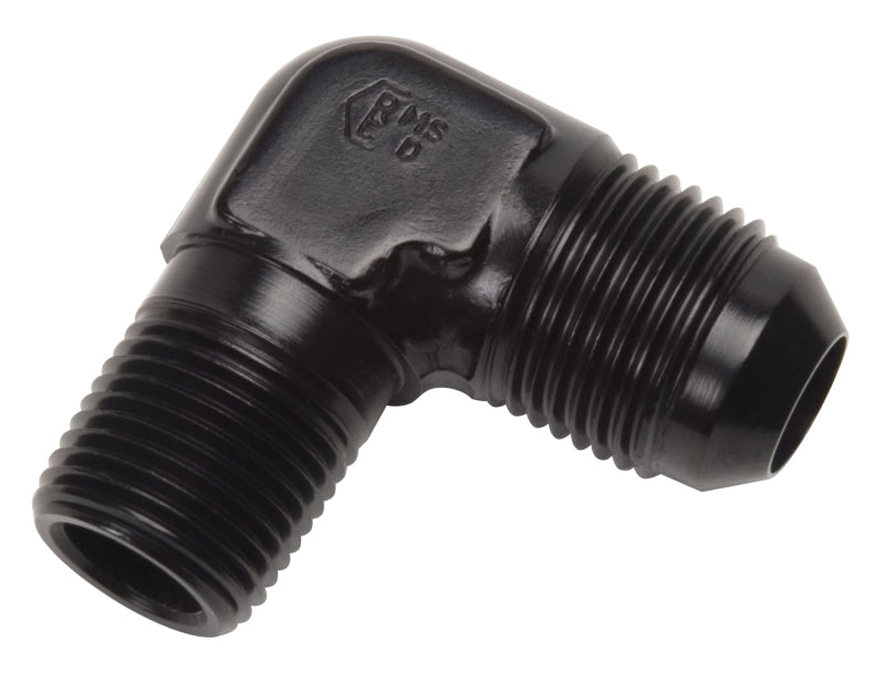 Russell Performance -12 AN to 1/2in NPT 90 Degree Flare to Pipe Adapter (Black)-thumbmail-4