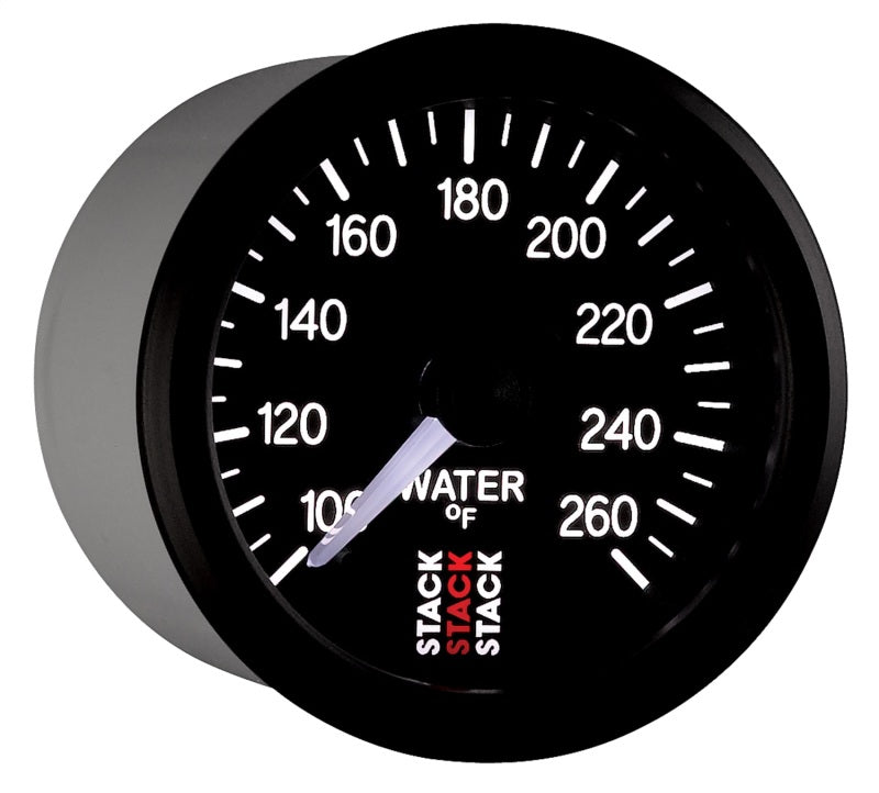 Autometer Stack 52mm 100-260 Deg F 1/8in NPTF Male Pro Stepper Motor Water Temp Gauge - Black-thumbmail-6