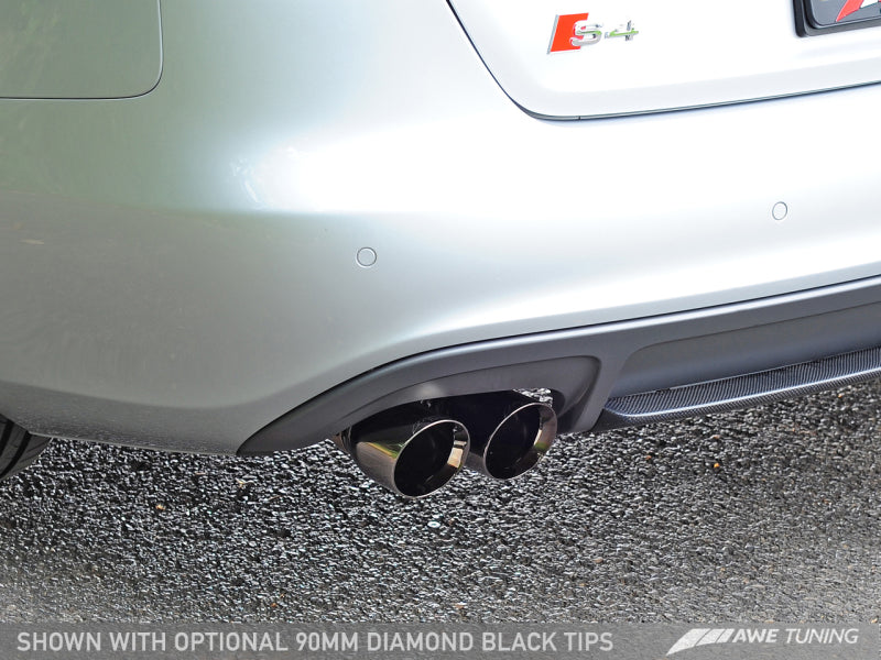 AWE Tuning Audi B8 / B8.5 S4 3.0T Touring Edition Exhaust - Diamond Black Tips (90mm)-thumbmail-9