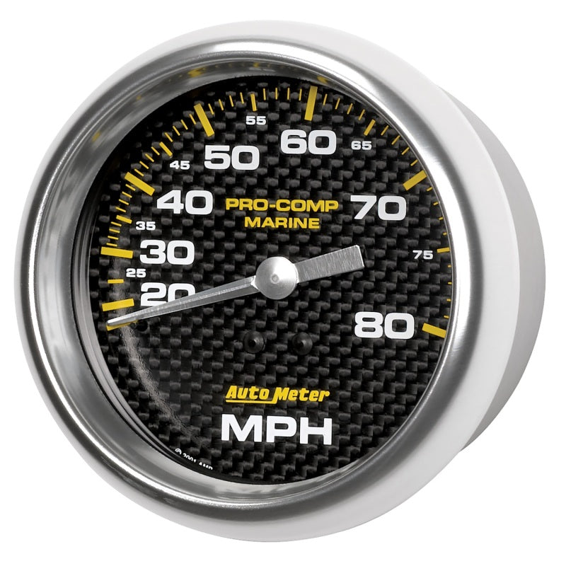 Autometer Gauge Speedometer 3-3/8in 80MPH Mechanical Marine Carbon Fiber-thumbmail-3