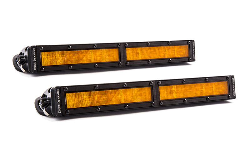 Diode Dynamics 12 In LED Light Bar Single Row Straight - Amber Wide (Pair) Stage Series-thumbmail-1