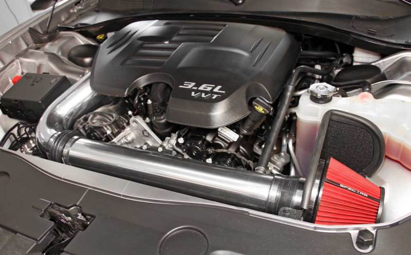 Spectre 11-17 Challenger/Charger 3.6L Air Intake Kit - Polished w/Red Filter-thumbmail-5
