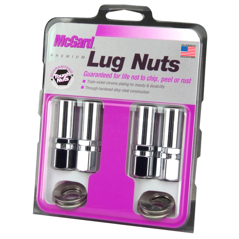 McGard Hex Lug Nut (Drag Racing X-Long Shank) 1/2-20 / 13/16 Hex / 2.475in. Length (4-Pack) - Chrome-thumbmail-3