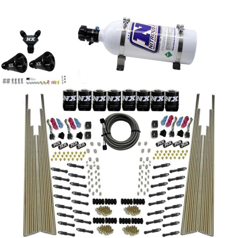 Nitrous Express 8 Cyl Dry Direct Port Four Stage 8 Solenoids Nitrous Kit (200-600HP) w/5lb Bottle-thumbmail-2