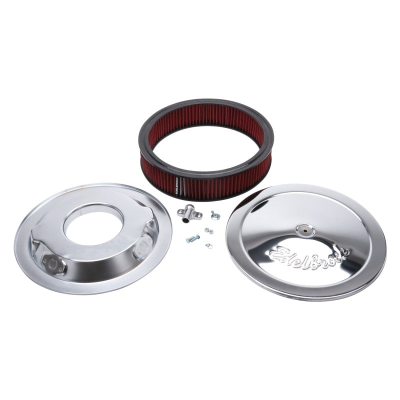 Edelbrock Air Cleaner Pro-Flo Series Round 14 In Diameter Cloth Element Chrome-thumbmail-2