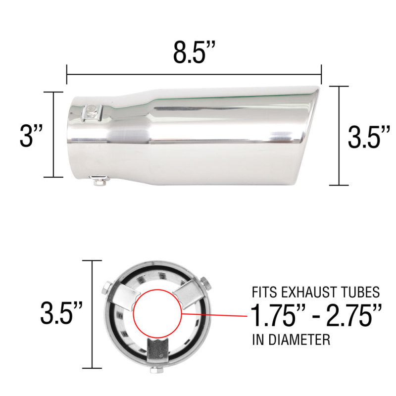 Spectre Exhaust Tip 3-1/2in. OD / Slant-thumbmail-7