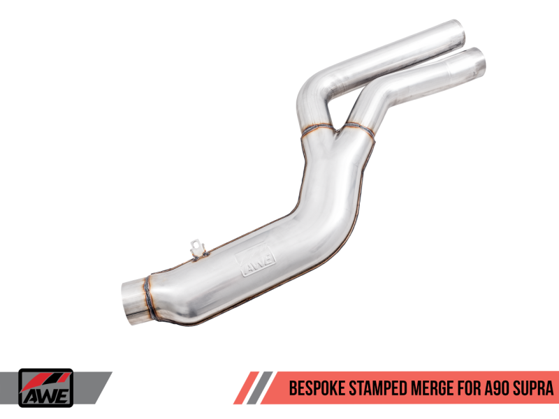 AWE 2020 Toyota Supra A90 Resonated Touring Edition Exhaust - 5in Diamond Black Tips-thumbmail-7