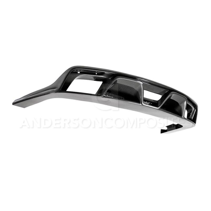Anderson Composites 15-16 Ford Mustang R-Style Carbon Fiber Rear Valance (for Quad Tip Exhaust)-thumbmail-2