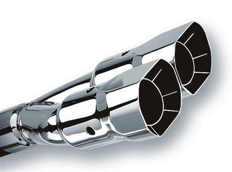 Borla Universal Polished Tip Dual Square Angle-Cut Intercooled (inlet 2 1/2in. Outlet 2 7/8 x 3 3/8i-thumbmail-1