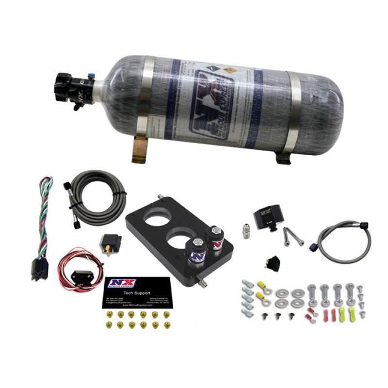 Nitrous Express 05-10 Ford Mustang 4.6L 3 Valve Nitrous Plate Kit (50-150HP) w/12lb Bottle-thumbmail-2