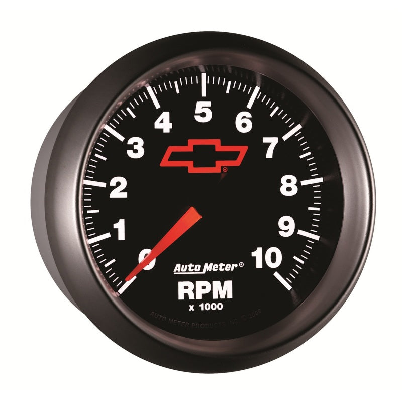 AutoMeter Gauge Tachometer 3-3/8in. 10K RPM In-Dash Chevy Red Bowtie Black-thumbmail-5